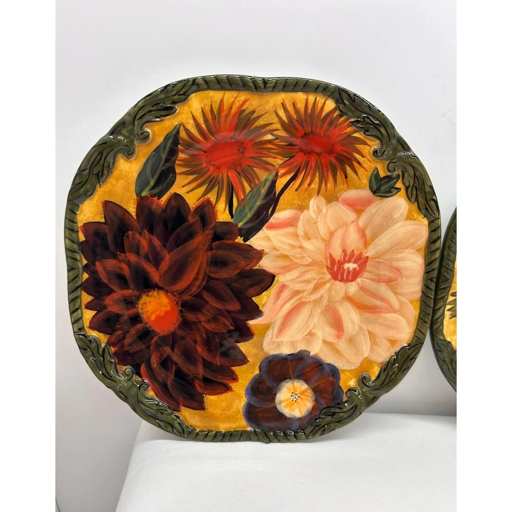Raymond Waites Renaissance Salad Plates Set Fruit Floral Certified International